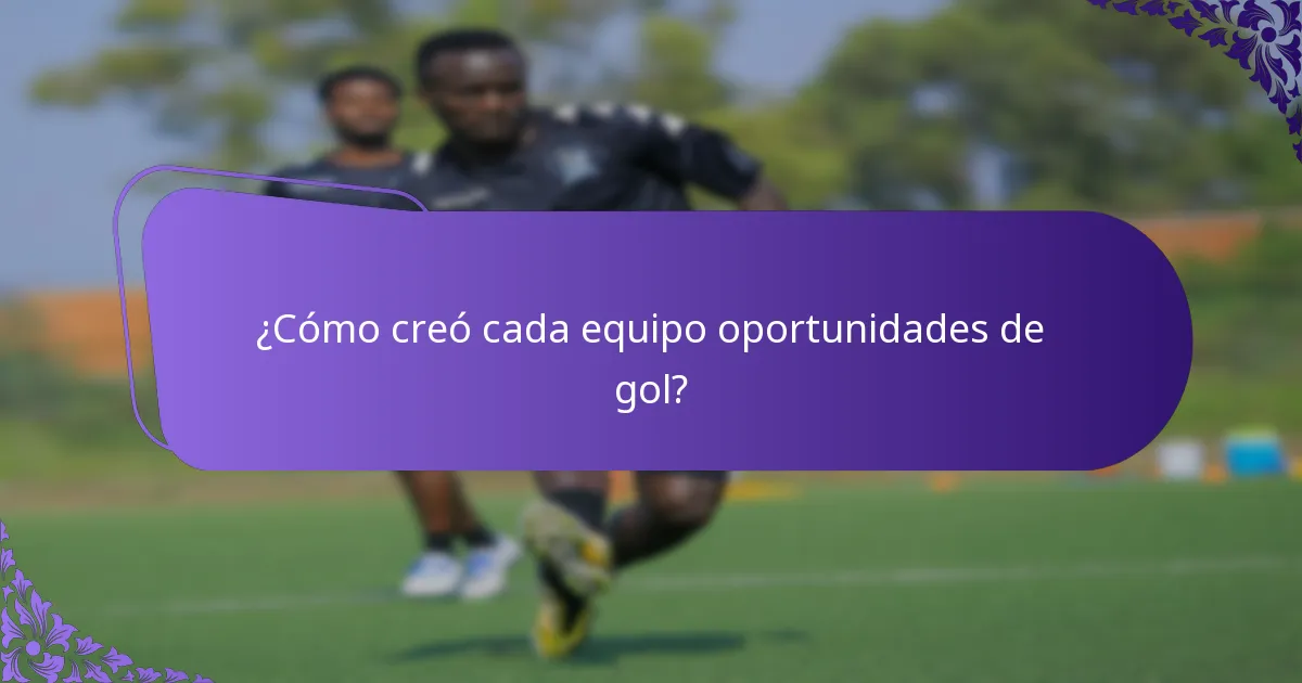 ¿Cómo creó cada equipo oportunidades de gol?