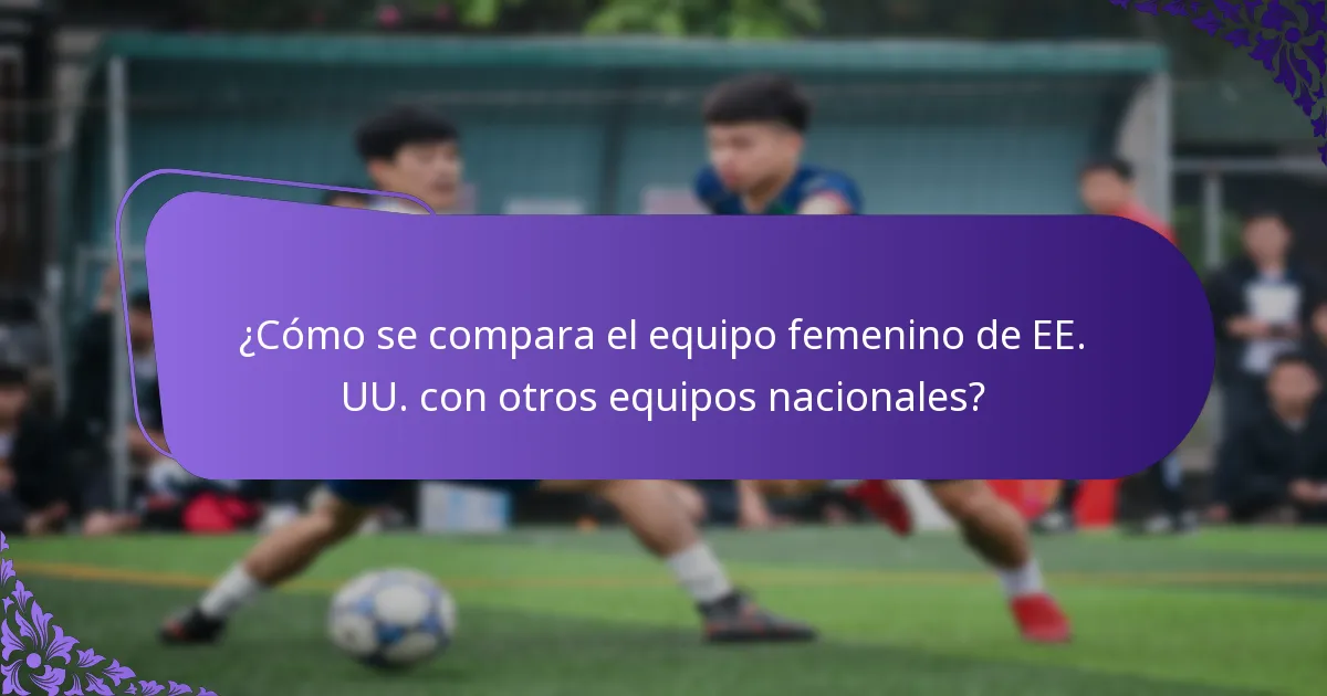 ¿Cuáles son las debilidades del equipo femenino de EE. UU.?