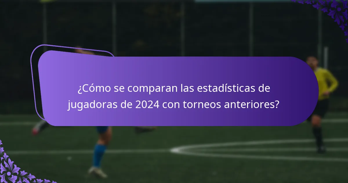 ¿Cómo se comparan las estadísticas de jugadoras de 2024 con torneos anteriores?